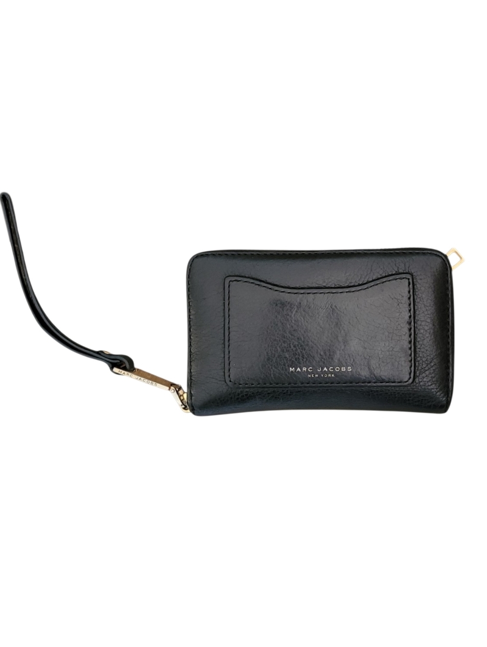 Marc Jacobs Black Leather Zip Card Wallet with Front Pocket